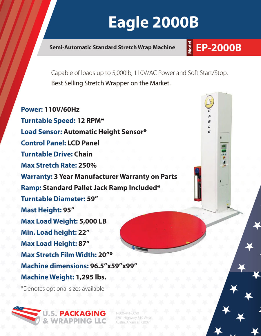 SemiAutomatic Stretch Wrap Machine with 110v Power!